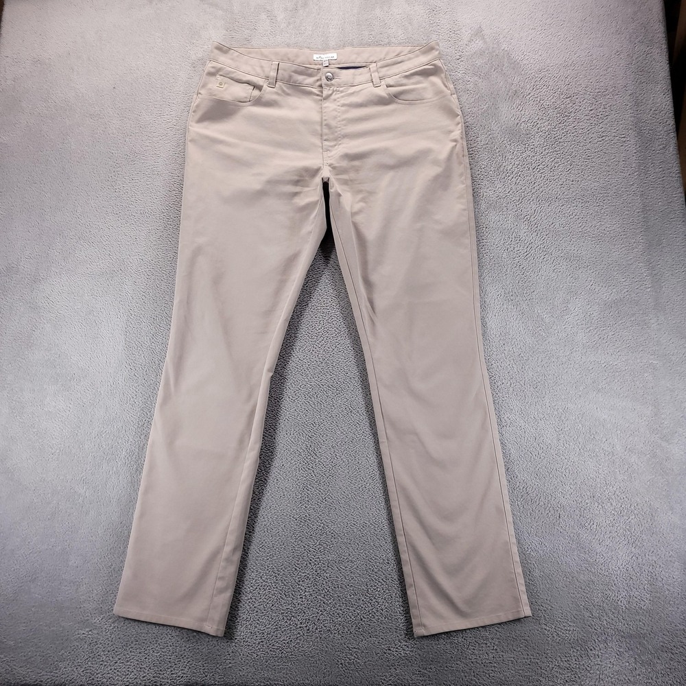 Peter Millar Pants‎ Mens 38x34 Beige EB66 Performance Khakis Golf Casual Office